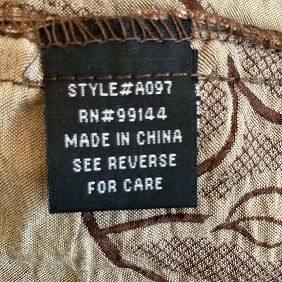 Lapis Boho sheer maxi skirt, chocolate brown and cream floral design, size Small - Picture 9 of 13